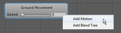 The context menu when right-clicking on a blend tree node.