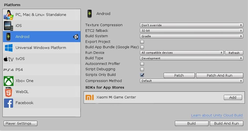 Unity - Manual: Android Build Settings