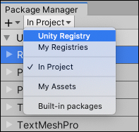Change the context to Unity Registry