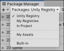 Set the context for which packages you want to appear in the list