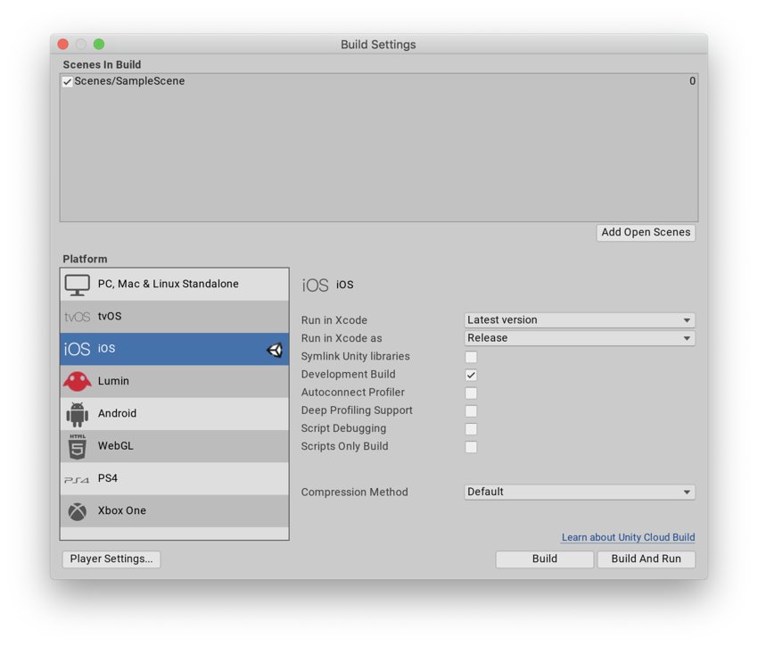 Unity - Manual: iOS build settings