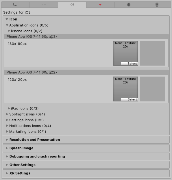 Unity - Manual: iOS Player settings