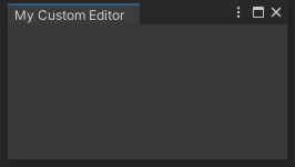 Editor window with custom title