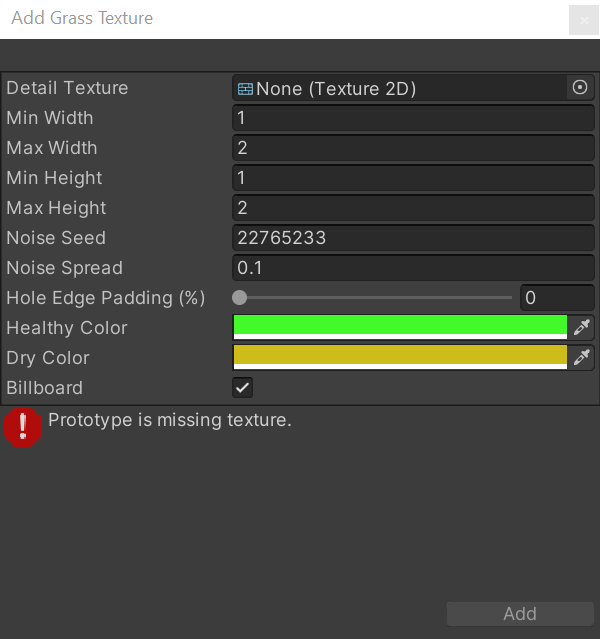 The Add Grass Texture window