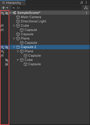Scene visibility icons/toggles