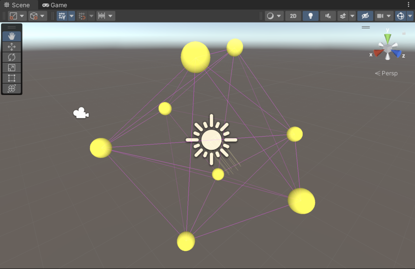 The default arrangement of Light Probes.