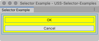 The container2 and the OK button with a yellow background.