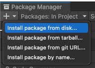 Install package from disk button