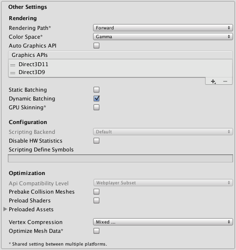 Standalone Player settings - Unity Manual