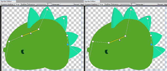 Moving a section of Mesh outline between two control points