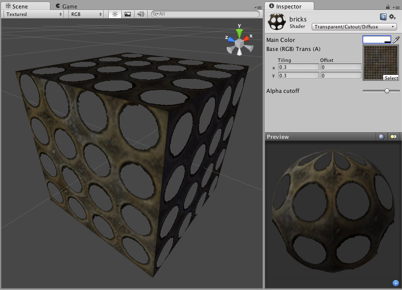 Unity - Manual: Transparent Cutout Diffuse