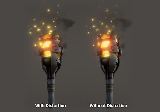 Left: Fire with distortion. Right: Fire with distortion.
