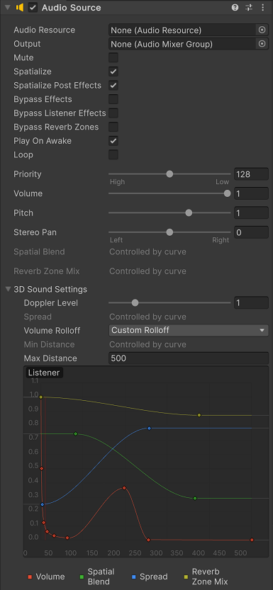 The Audio Source Inspector window