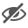 The icon for a hidden GameObject is an eye with a strikethrough.