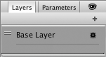 The Layers tab and gear icon