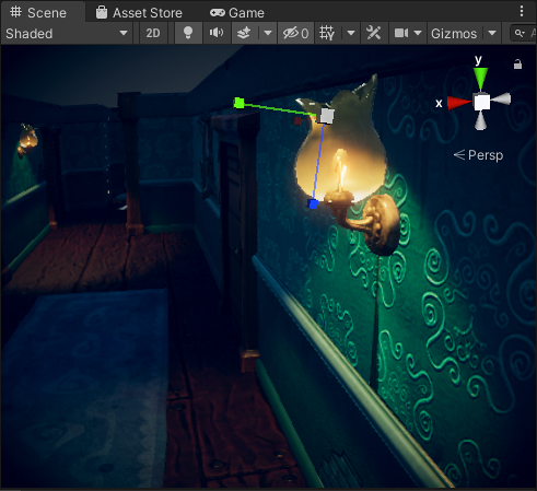 A spot light creates atmospheric lighting in this scene