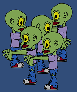 Five instances of the prefab with a sorting group. The sprites render correctly.