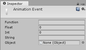 The Inspector Window with an Animation Event selected. The PrintEvent method is selected from ExampleClass.