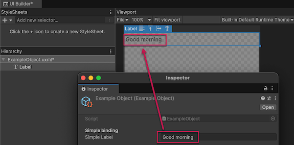 Runtime binding example