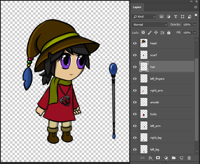 Example 1: Layered character artwork in Adobe Photoshop