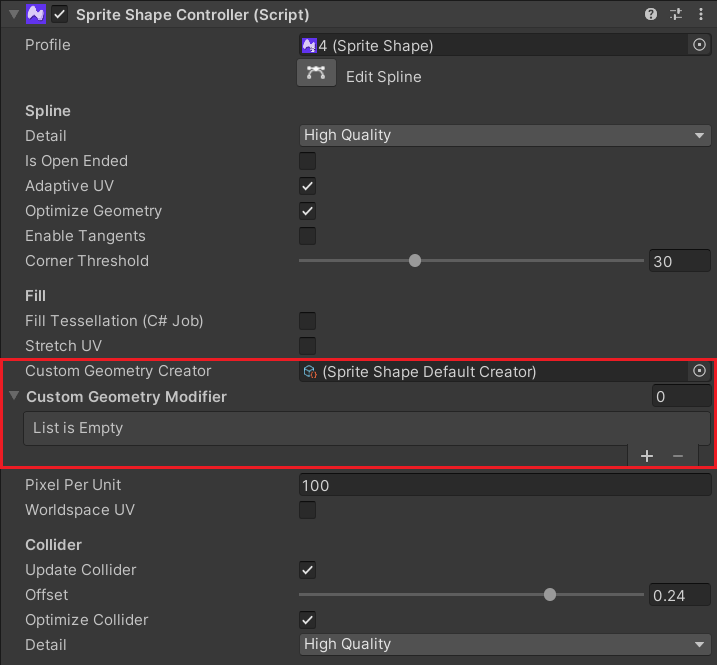Generating Custom Geometry | 2D SpriteShape | 8.0.1
