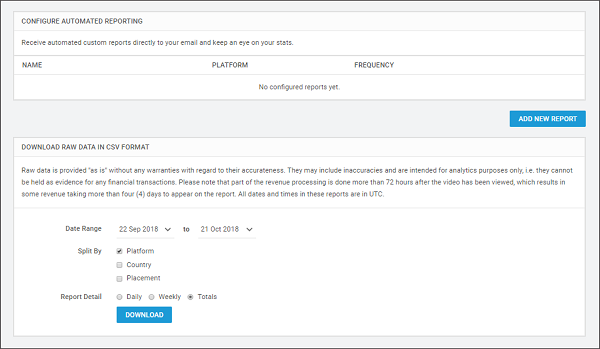 Export monetization data for your Organization