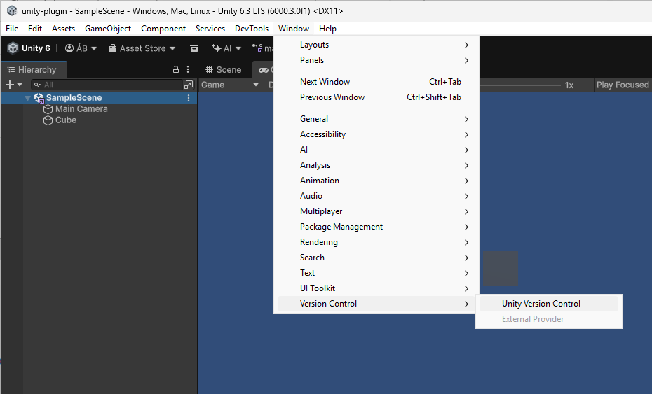 version control window
