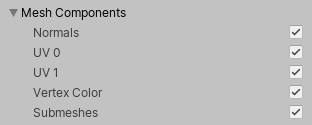 Mesh Components option group