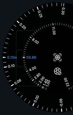 Focus Distance Offset and Aperture dial