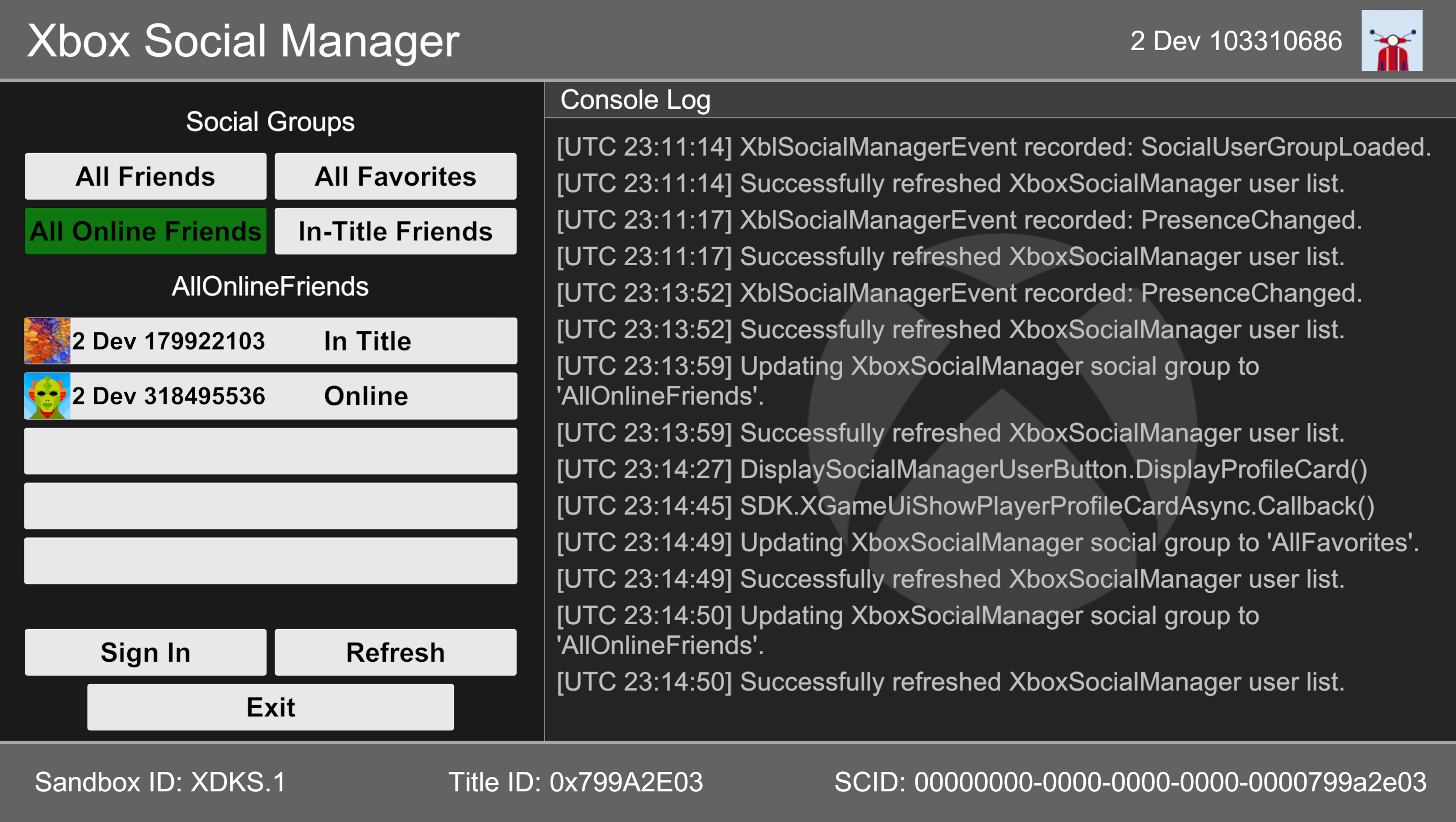Screenshot of sample