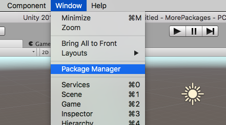 Window > Package Manager