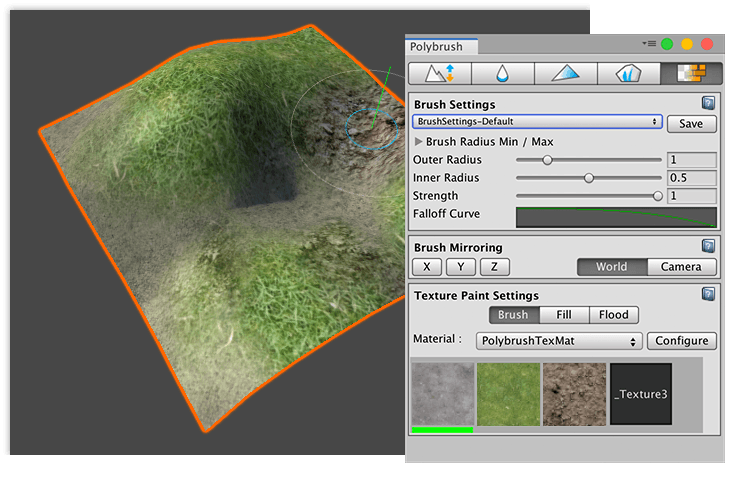 Texture mode active for the Polybrush window