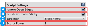 Sculpt Settings section in the Polybrush window
