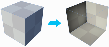 Inside of cube is visible after Normals change