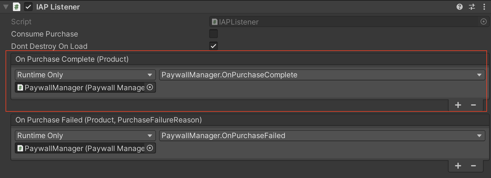 Configuring an IAP Listener to handle processing exceptions
