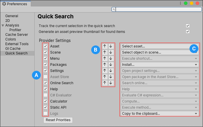 Quick Search Preferences Quick Search 2 1 0 Preview 5