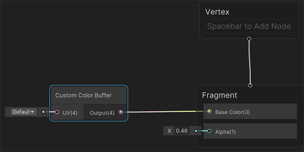 Shader graph screenshot: Read from the custom color buffer.