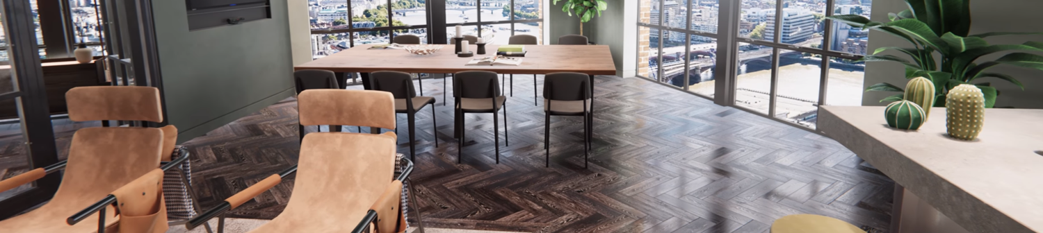 An office scene with highly realistic lighting.