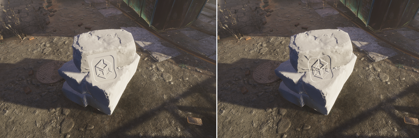 The image on the left doesn't use additive normal blending, and the image on the right uses additive normal blending.