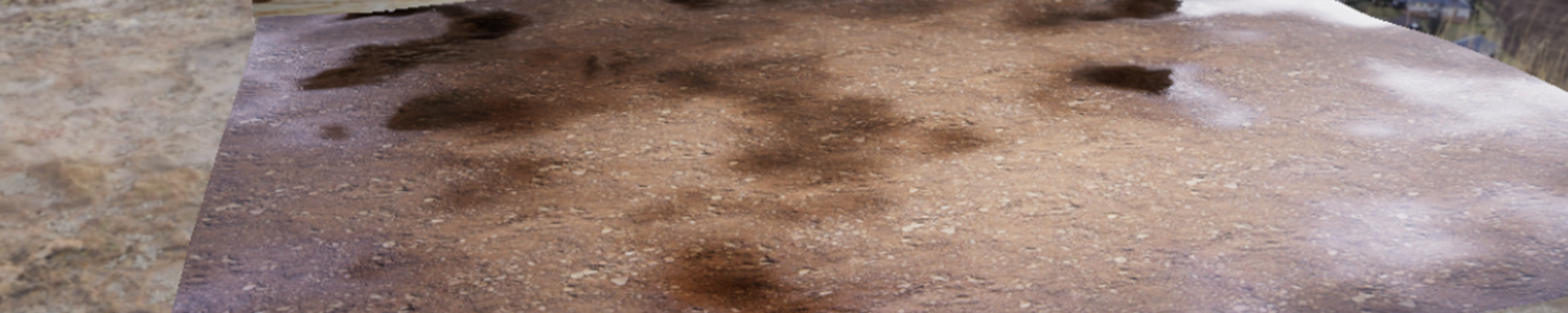 A floor with realistic wet patches.