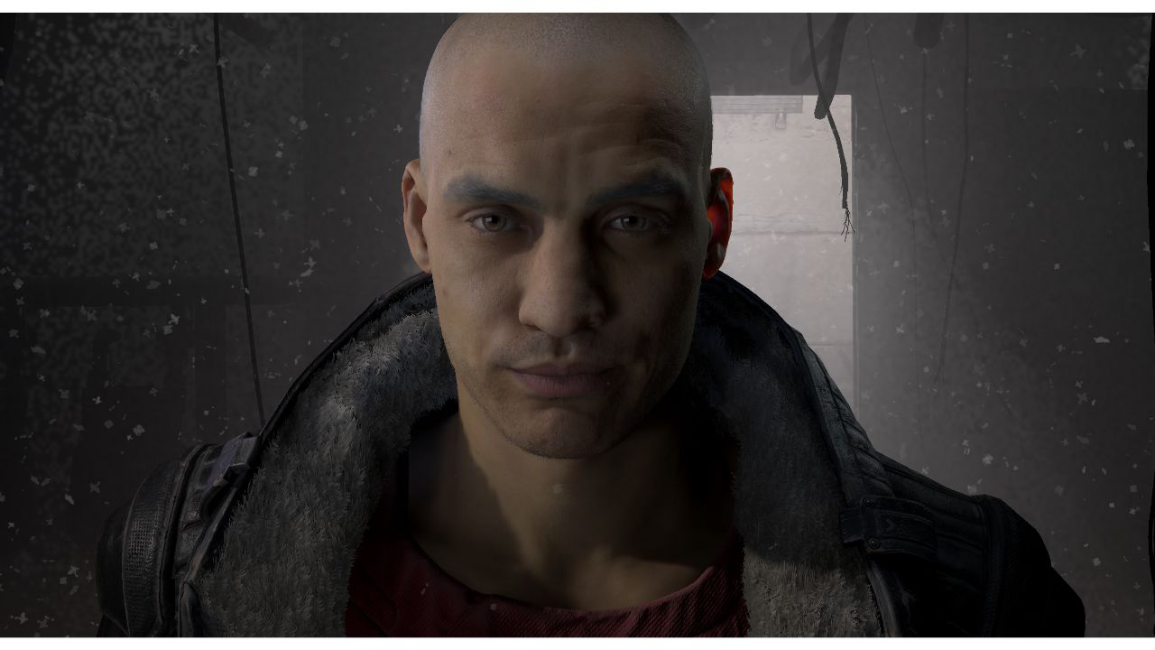 A scene of a human without post-processing effects.