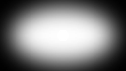 A large white oval with diffuse edges, representing the area the camera uses when Metering Mode is set to Center Weighted. The oval almost fills the black background.