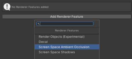 Select **Add Renderer Feature**, then select a Renderer Feature.