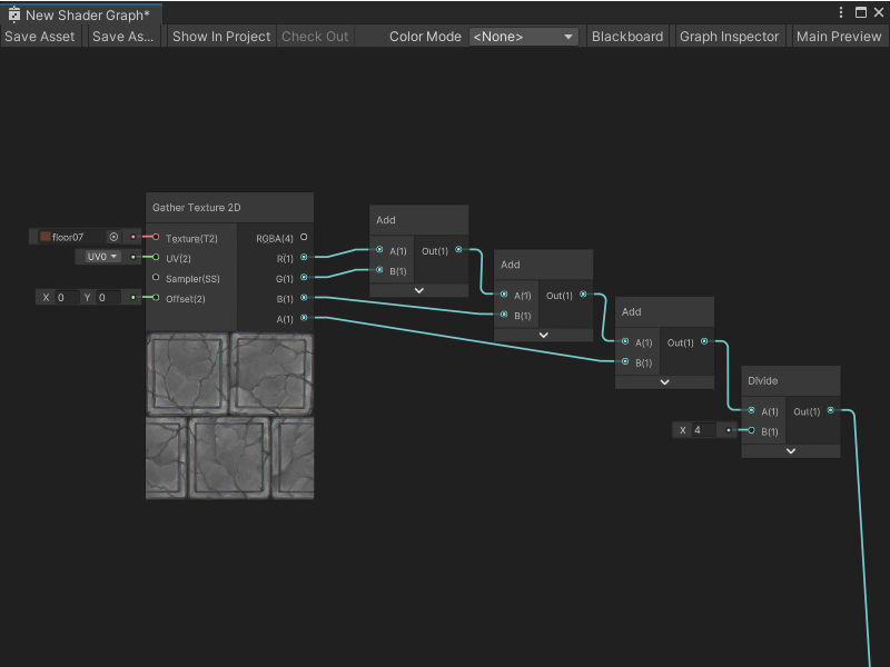 Gather Texture 2D node | Shader Graph | 16.0.3