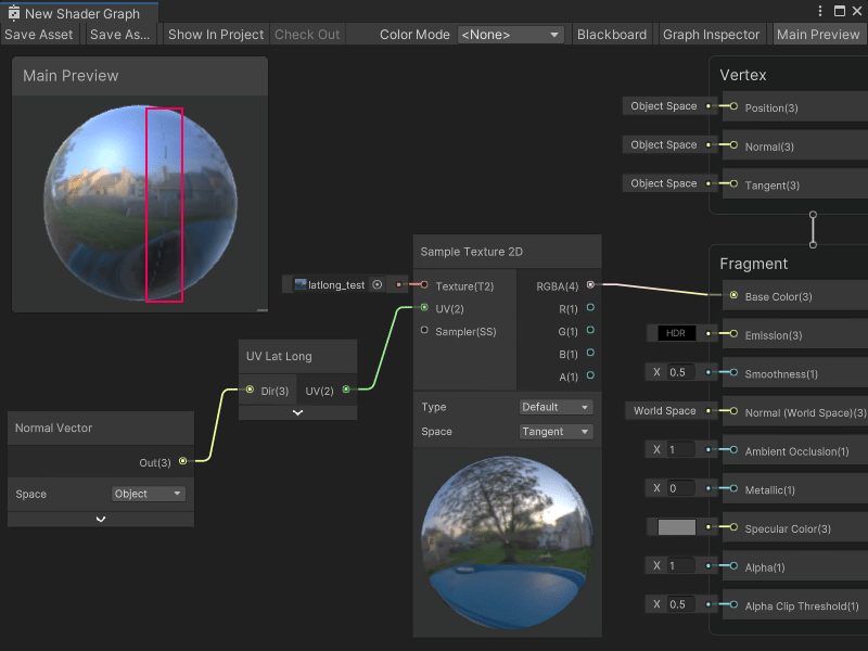 Sample Texture 2D node | Shader Graph | 16.0.6