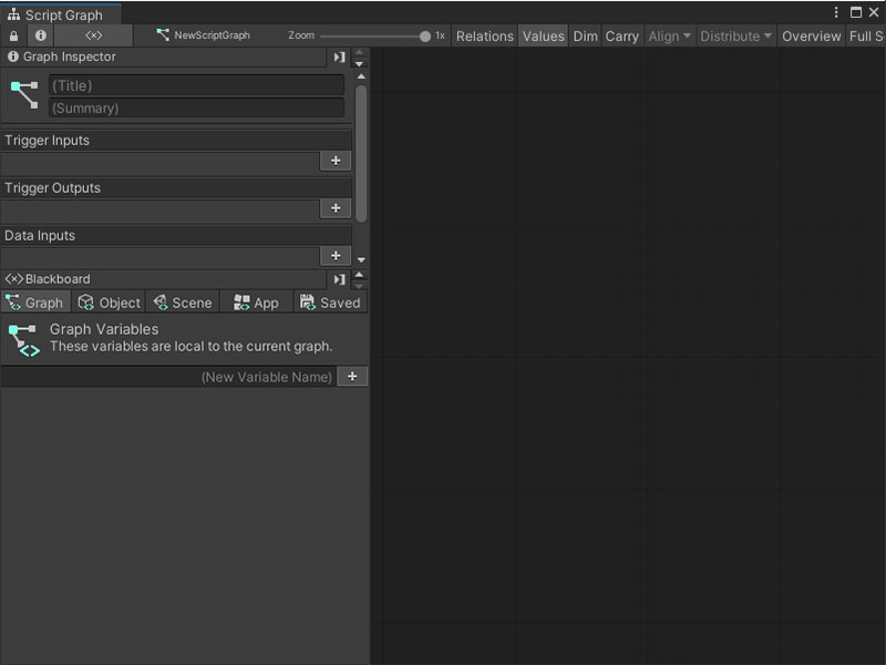 Create a new blank graph with the Project window | Visual Scripting | 1.7.8