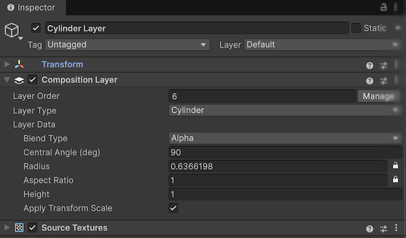 Composition Layer component Inspector