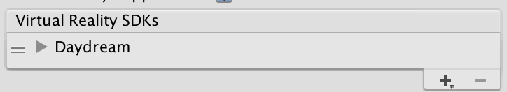 将 Daydream 添加到 Virtual Reality SDKs 列表设置中