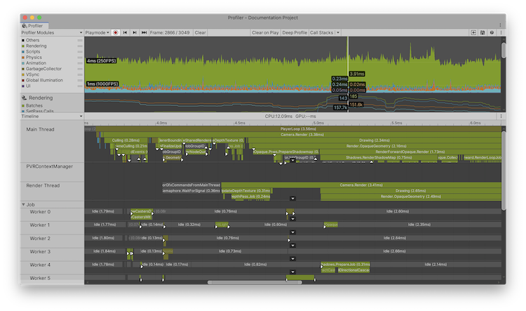 启用了 Flow Events 的 Timeline CPU Profiler 视图。请注意某些 Profiler 样本上的白色事件标记。