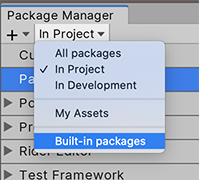 将范围切换为 Built-in packages